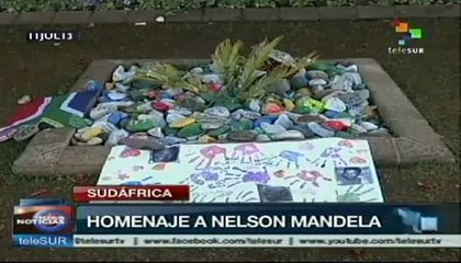 Siguen muestras de apoyo hacia Nelson Mandela
