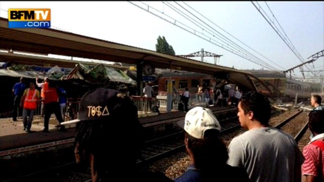 Déraillement d'un train à Brétigny-sur-Orge: deux wagons complètement déchiquetés - 12/07