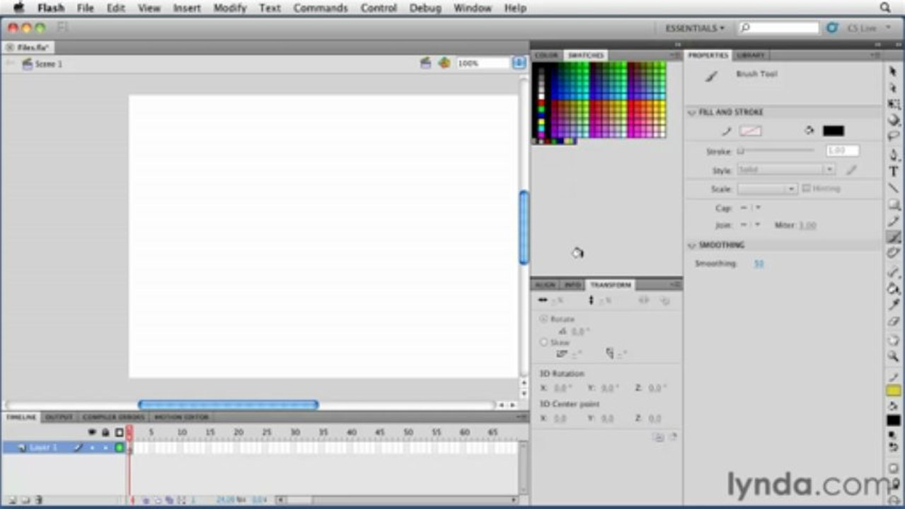Working with panels "adobe flash"