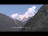 Snow covered slopes, rivers and valleys of the Himalayas in Uttarakhand