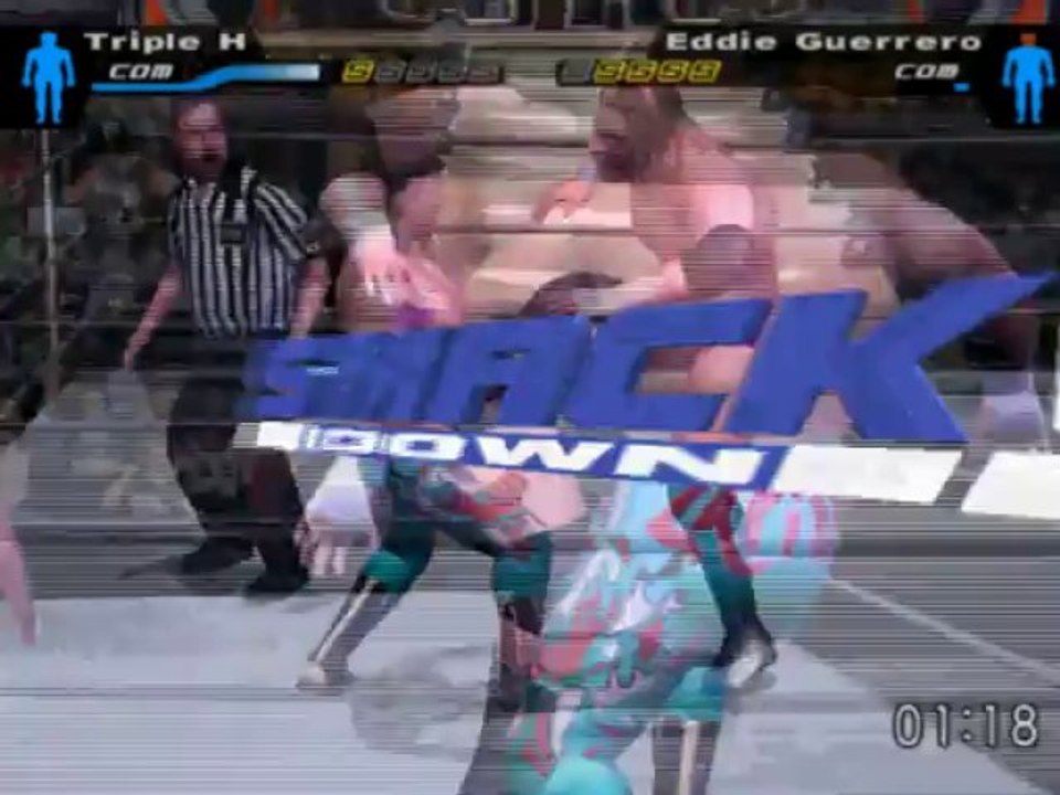 wwe here comes the pain ps2 - eddie guerrero vs triple h
