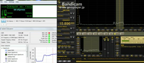 15896 kHz bit eXpress DRM 2013 July 13, 2013 - 1957 UTC