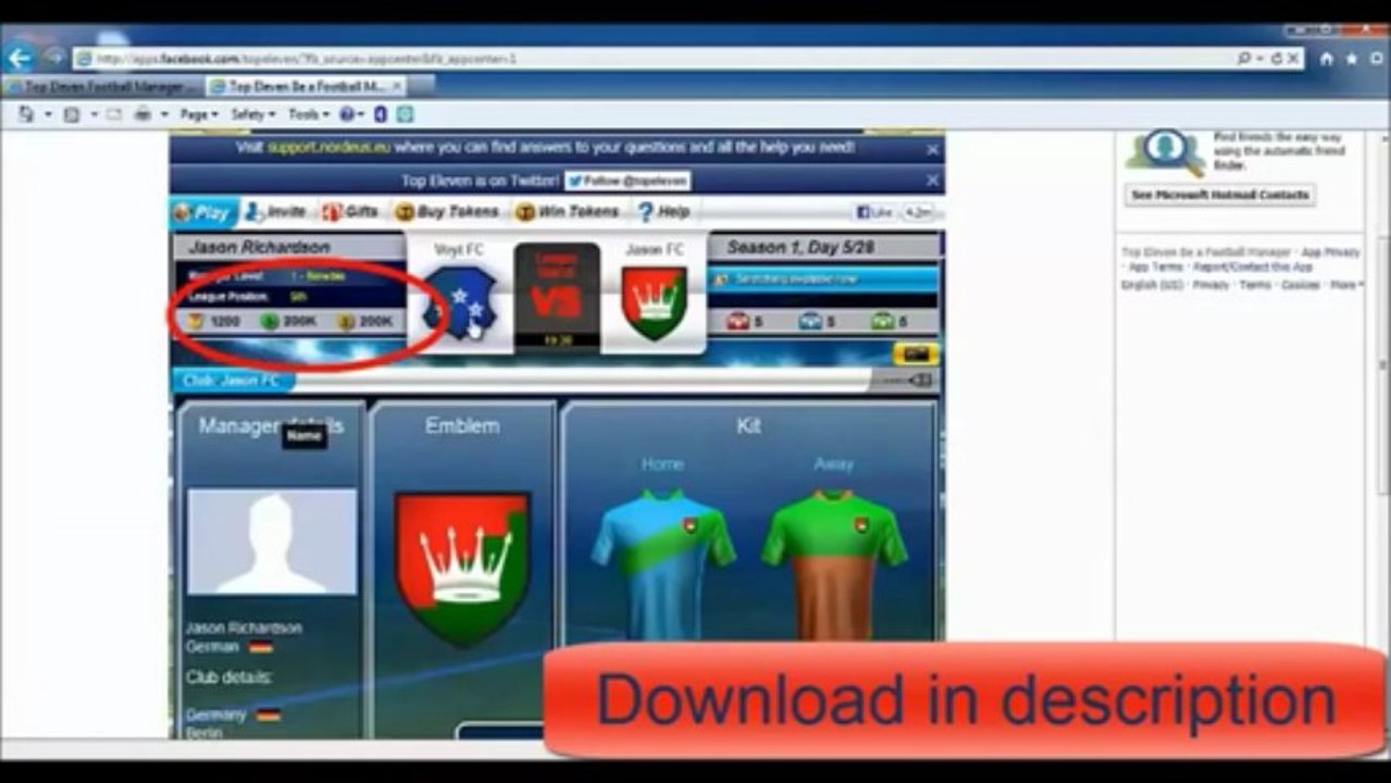 Top Eleven Football Manager Hack tool Token Cash No Survey - Mone