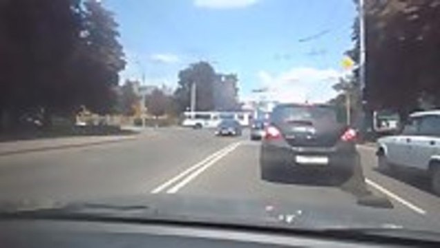 Car Peels Asphalt off the Road