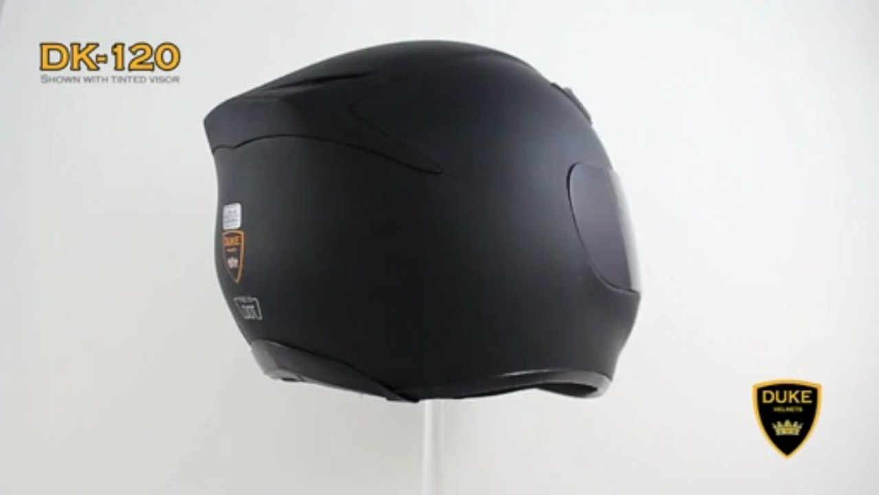 DK-120 Matte Black Full Face Motorcycle Helmet - Duke Helmets - video  Dailymotion