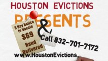 Eviction Notice 3 Day Notice to Vacate Hand Delivered in Houston
