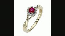 9ct Gold Treated Ruby And Diamond Crossover Shoulders Ring Review