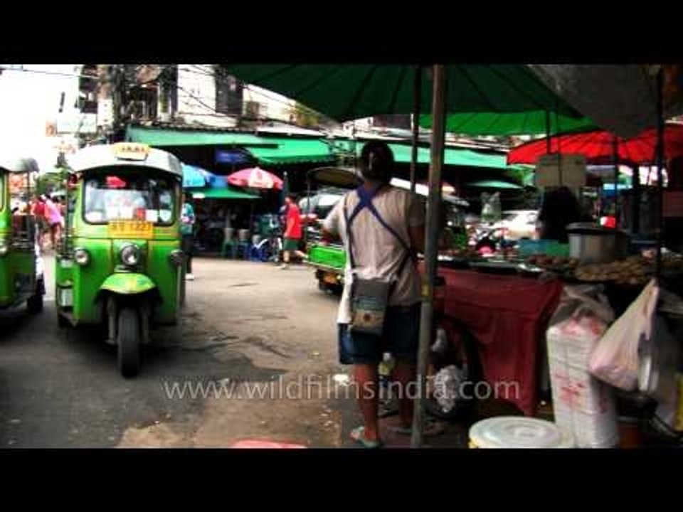 An auto rickshaw or tuk-tuk in Bangkok