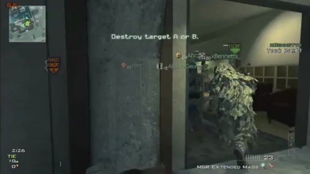 MW3 Arkaden Spawn Throwing Knife Across Map SND Offending
