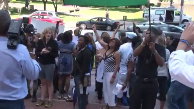 Demonstrators gather in Ohio, protesting Trayvon Martin verdict