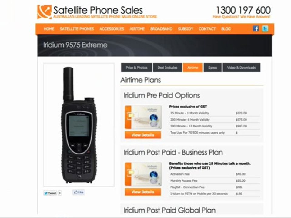 Where Can I Buy An Iridium 9575 Satellite Phone With A Pre Paid Sim In Australia