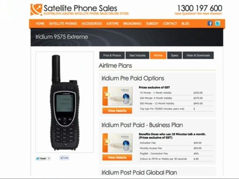 How Many Pre Paid Options Are There For The Iridium 9575 Satellite Phone