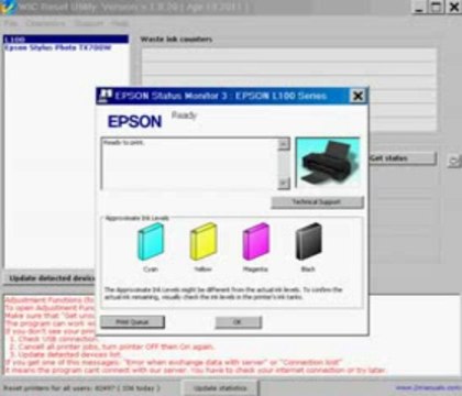 Epson L100, L200, L800 printers Ink Reset