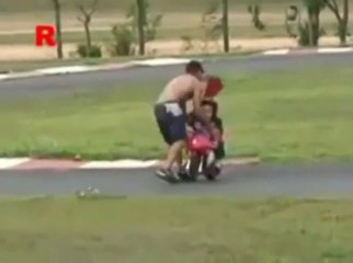 First time with a mini moto - crash!