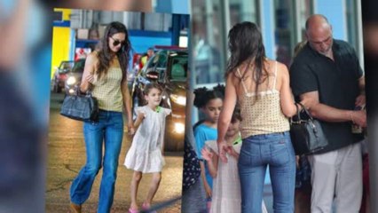 Katie Holmes Looks Dotty in a Low-Cut Top