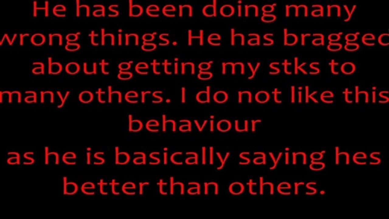 Message regarding nickbernier234... :(