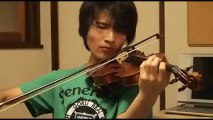 The guitar boy plays the violin. J.S. BACH sonata no.1 G minor adagio BWV1001