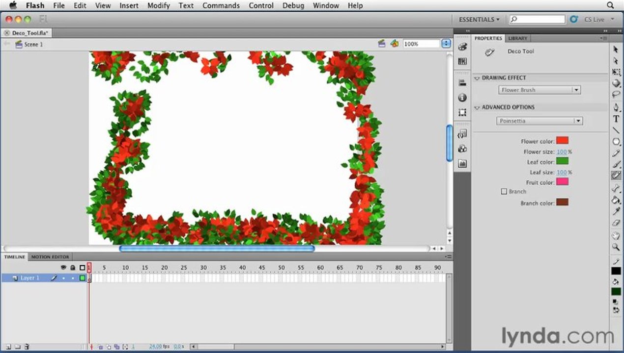 adobe flash Using the Deco tool