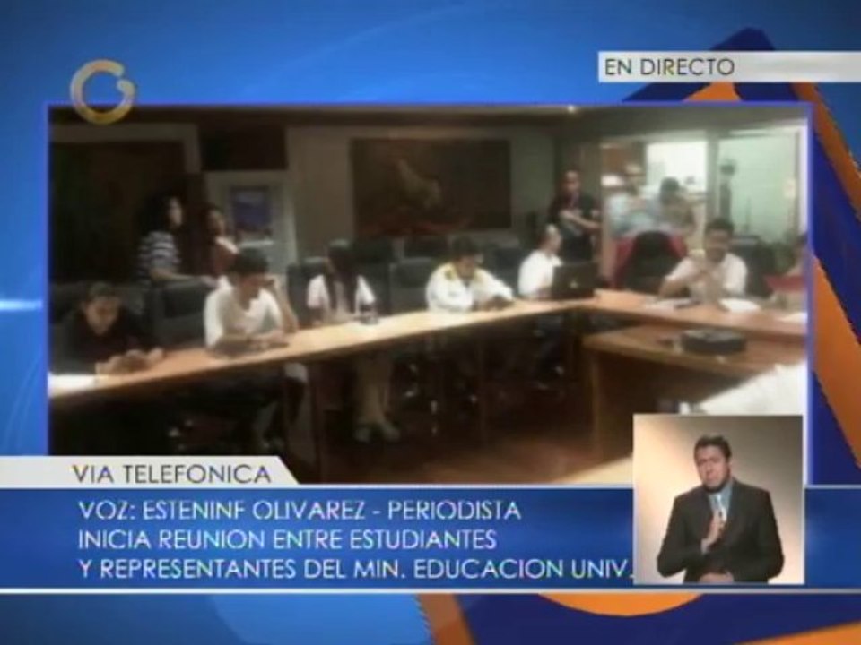 Inicia reunión entre estudiantes y representantes del Ministerio para la Educación Universitaria