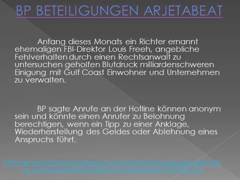 BP Holdings: BP richtet Anti-Fraud-Hotline für Spill Ansprüche