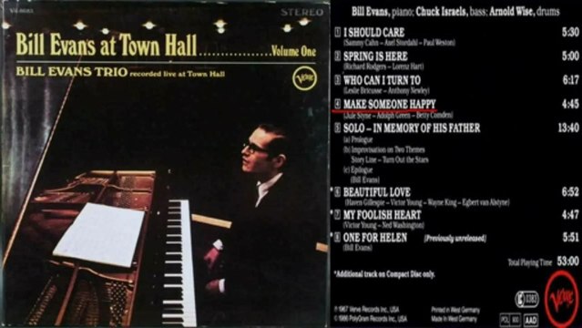 Bill Evans at Town Hall Make Someone Happy