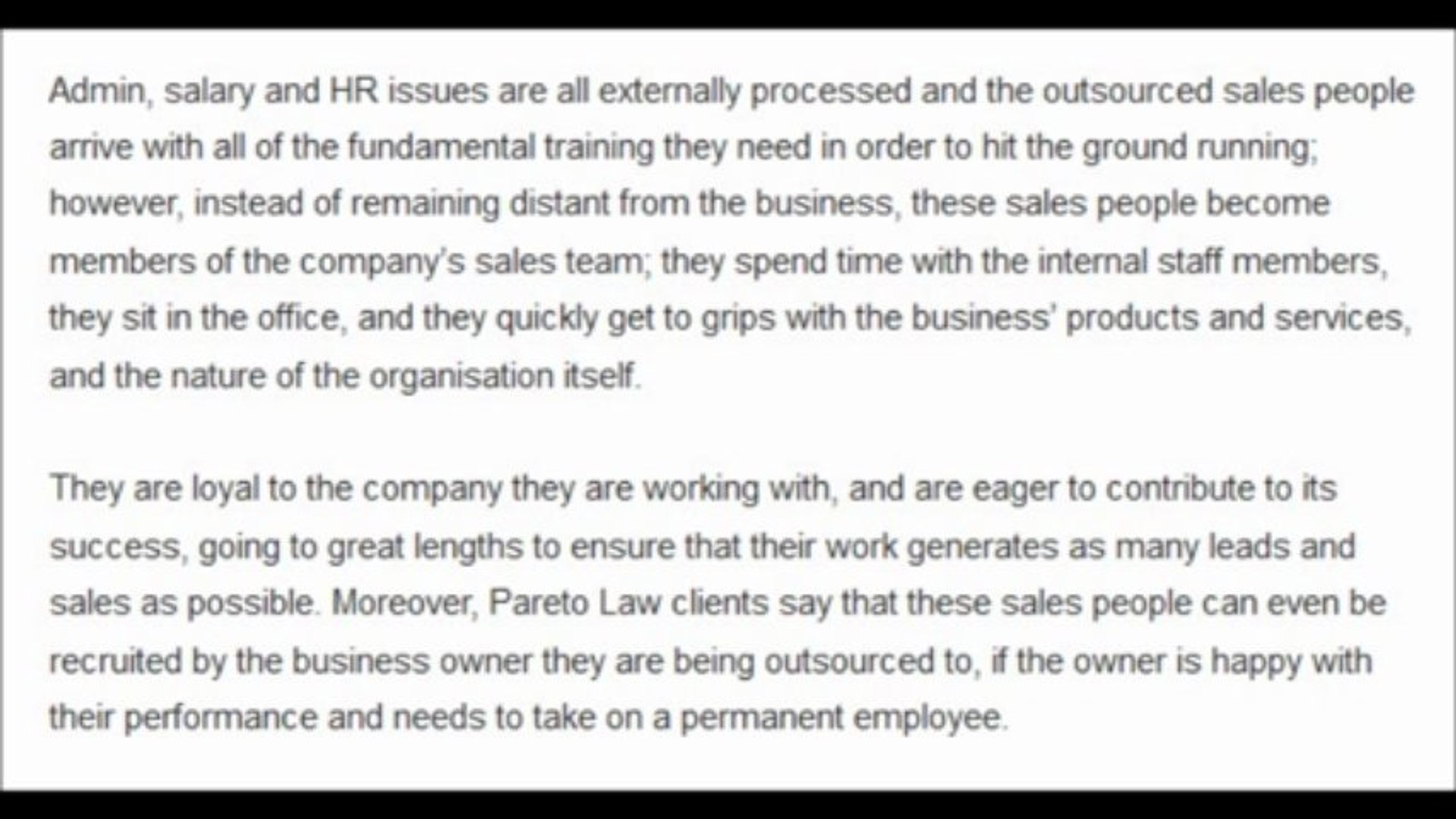 ⁣Pareto recruitment - Outsourcing alternatives