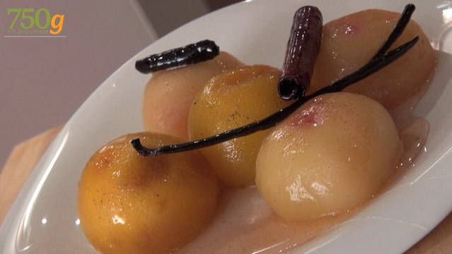 Recette de Pêches pochées- 750 Grammes