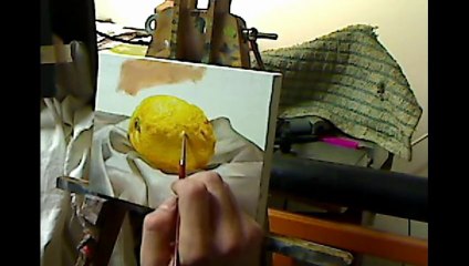 Oil painting demonstration - Lemon still life by Ben Sherar