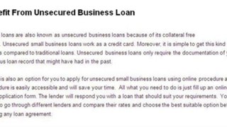 Unsecured Small Business Loans Are Exactly What Your Business Need