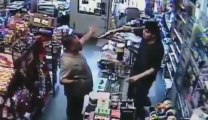 robbery gone wrong - thief in the wrong place! Poor guy!