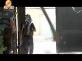 The moment of martyring one of Kurdish defense units YPG fighters in SereKaniye
