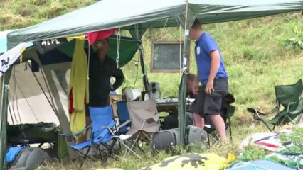 Tour de France: les spectateurs en place à l'Alpe d'Huez