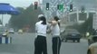 2 chinese police women fighting in the street!