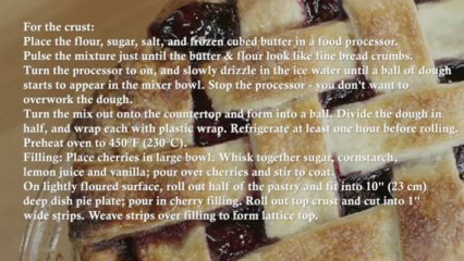 Cherry Pie with Lattice Top Recipe