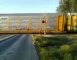 BNSF Train pulling automobile rack cars8-21-2012