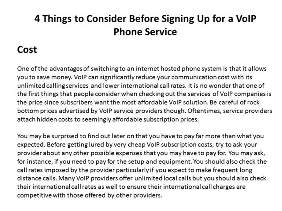 4 Things to Consider Before Signing Up for a VoIP Phone Service