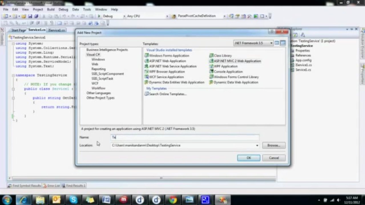 Create WFC service and add it to MVC application - YouTube