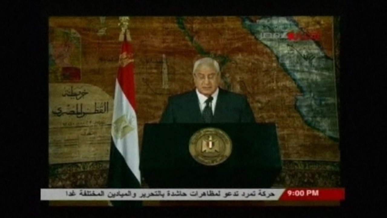Mansour addresses nation