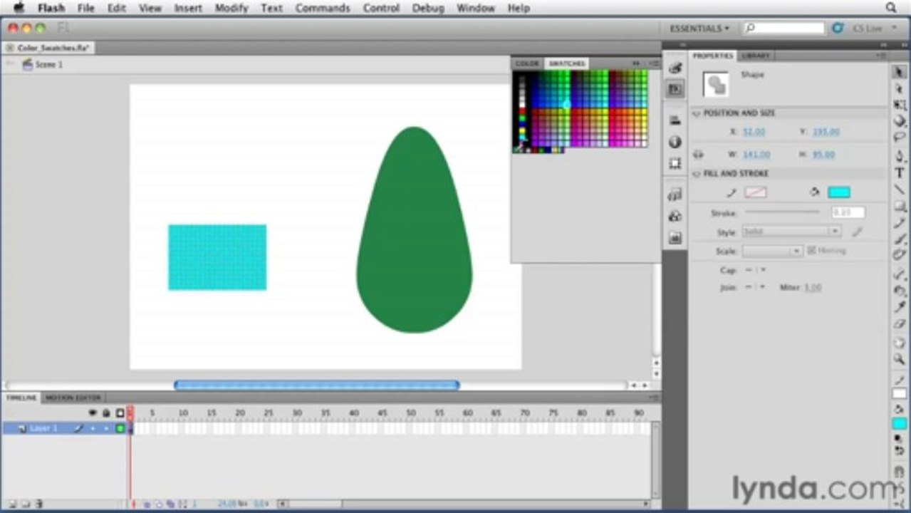 adobe flash Using the Color Swatches panel
