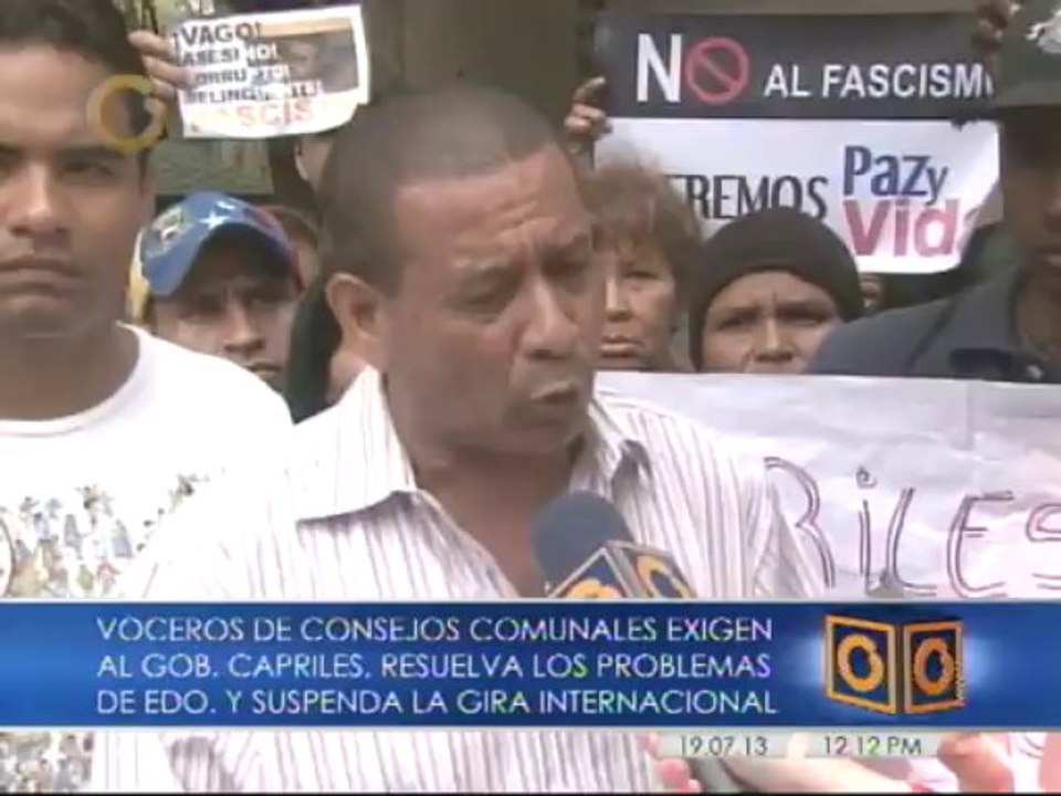 Voceros comunales del municipio Sucre exigen a Capriles suspensión de gira internacional