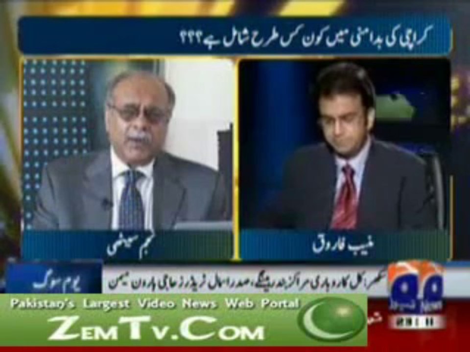 Who is behind Karachi Violence - 1 (Najam Sethi - Aapas Ki Baat - 22-08-2011)