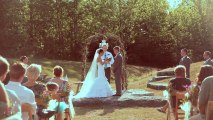 Adorable bride and groom exchange vows. WHITNEY   ADAM, A Wedding at DePauw Nature Park in Greencastle, Indiana