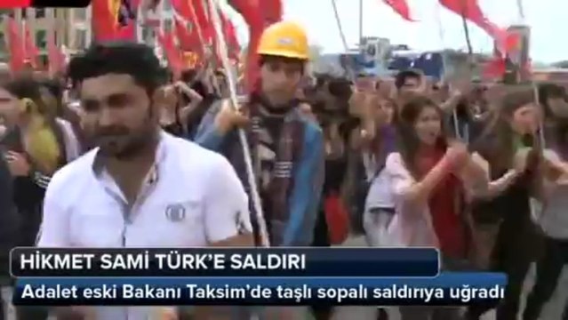 Taksim Gezi Meydanından Hikmet Sami Türk e saldırı -2.6.2013
