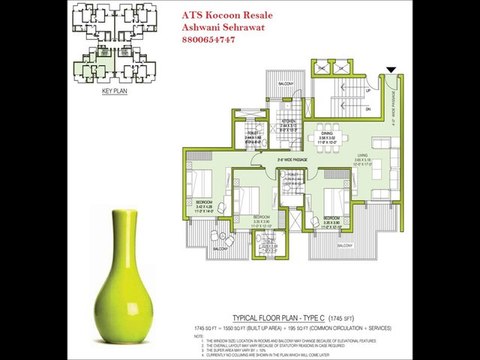 3bhk resale ATS Kocoon//ATS Kocoon 1745@ 8800654747