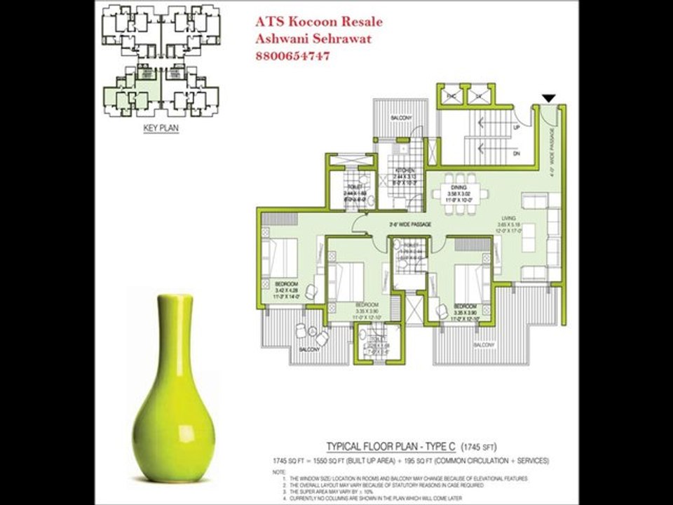 3bhk resale ATS Kocoon//ATS Kocoon 1745@ 8800654747