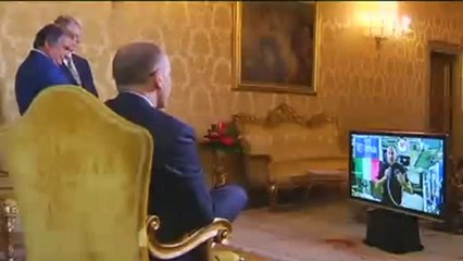 Roma - Videochiamata tra Enrico Letta e l'astronauta Luca Parmitano (19.07.13)