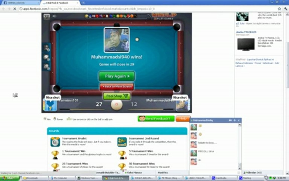 TAMRIN ganTENk VS MUHAmmAD siDIQ PArt 40(8 baLL pool)