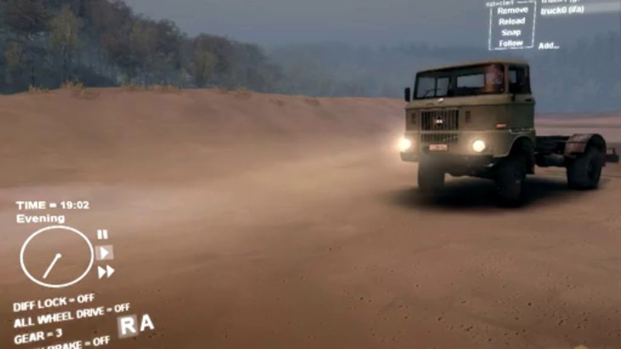 IFA W50 smoking in SpinTires 2013 tech demo