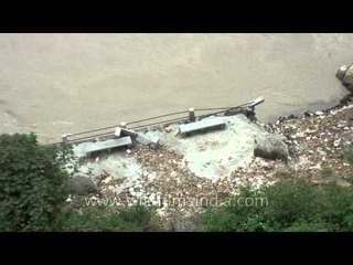 Flood fury damaging the Rudraprayag region