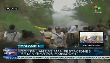 Mineros colombianos resueltos a continuar su resistencia